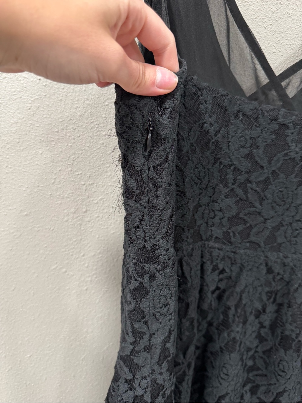 Miss Me Black Lace Sleeveless V-Neck Dress with Sequin Accents - Picture 4 of 6